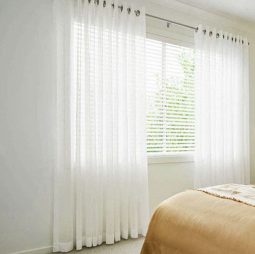 Aalborg Extra Wide Sheer Eyelet Curtains White
