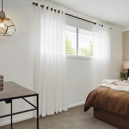 Aalborg Extra Wide Sheer Eyelet Curtains White