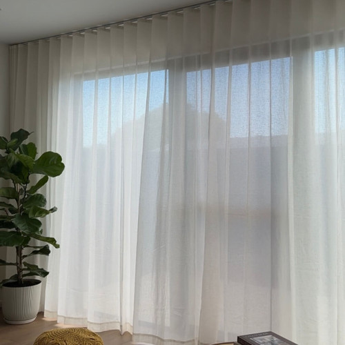 Harper Natural Sheer S-fold Ready Made Curtain 