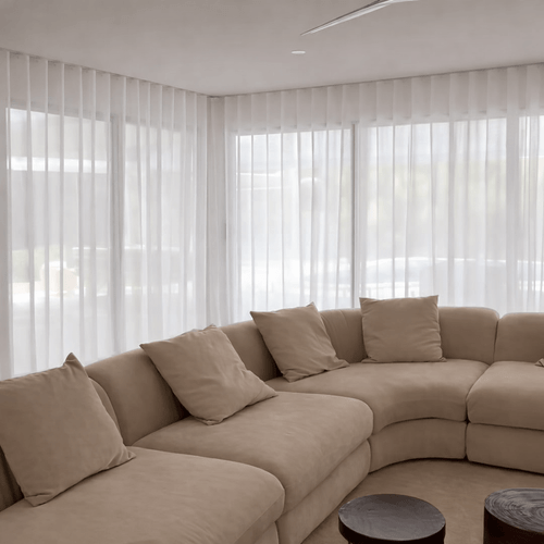 Boyd White Sheer Linen Blend Ready made Curtain Living room