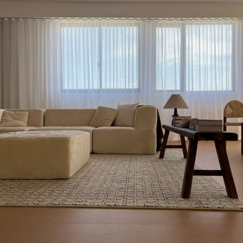 Abbey White Sheer S-fold Custom Made Curtains Lounge 1 