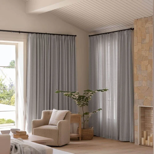 Bronte Blockout Custom Made Pinch Pleat Curtains Grey