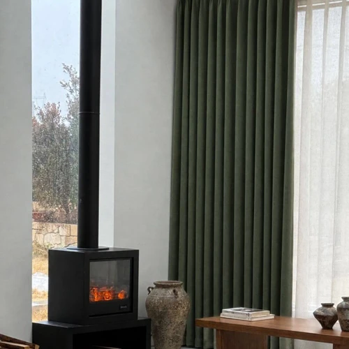 Minky Olive Room Darkening Pinch Pleat Custom Curtain Lounge Room