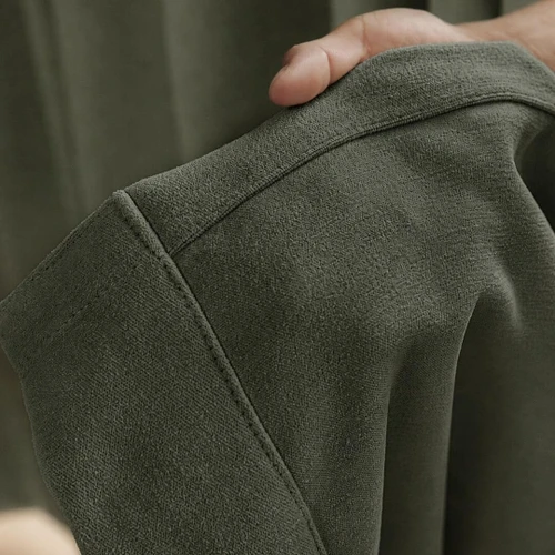 Minky Olive Room Darkening Custom Curtain Hem