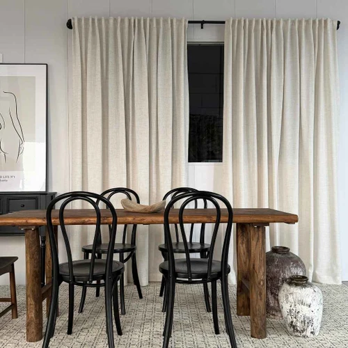 Bronte Multiband Sheer Curtain Panel in Natural