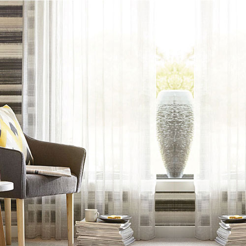 BRISTOL SHEER CUSTOM MAKE CURTAINS WHITE