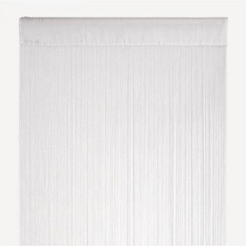 WHITE FRINGE STRING CURTAIN PANEL