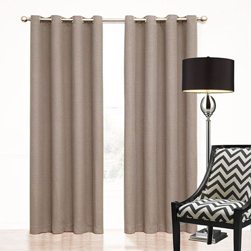 SORRENTO 100% BLOCKOUT LATTE EYELET CURTAIN  | 4 Sizes!