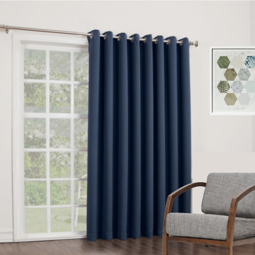 BOND Room Darkening Soft Drape Eyelet Curtain Panel NAVY