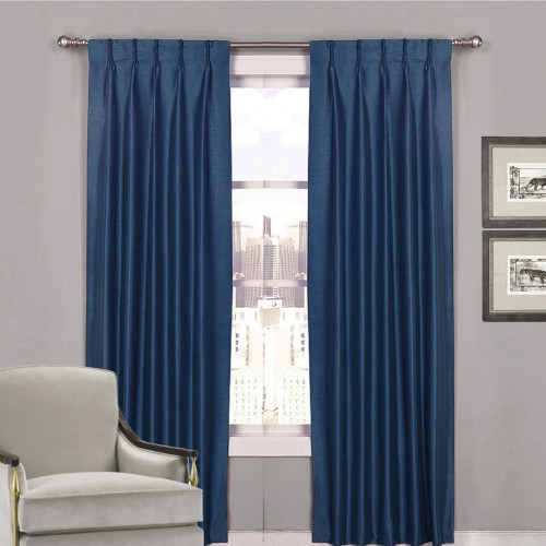 Villa 100 Blockout Pinch Pleat Curtains Navy Quickfit