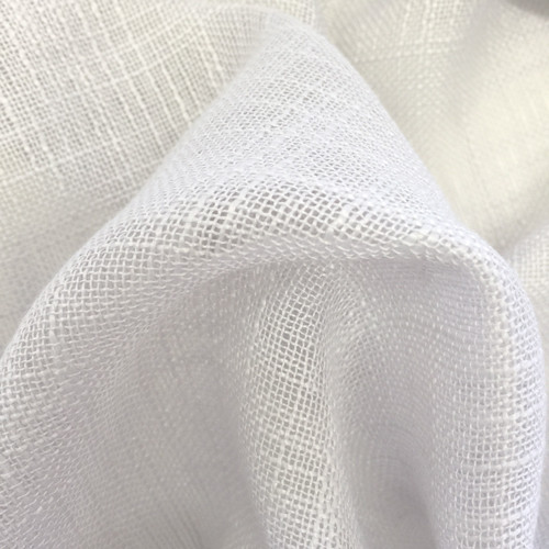 HOMESPUN Linen Look Fabric Swatch WHITE