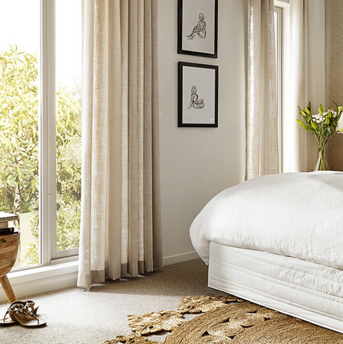 LINEN LOOK SHEER CUSTOM MAKE CURTAINS QUICKFIT