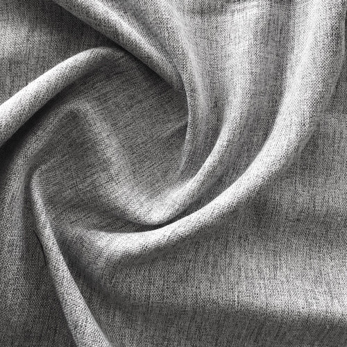 Portsea: LIGHT GREY Soft Drape  Linen Look Blockout Curtain Fabric