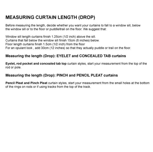 Measuring the length (drop) of your curtains