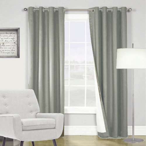 ARIZONA BLOCKOUT EYELET CURTAINS DOVE GREY