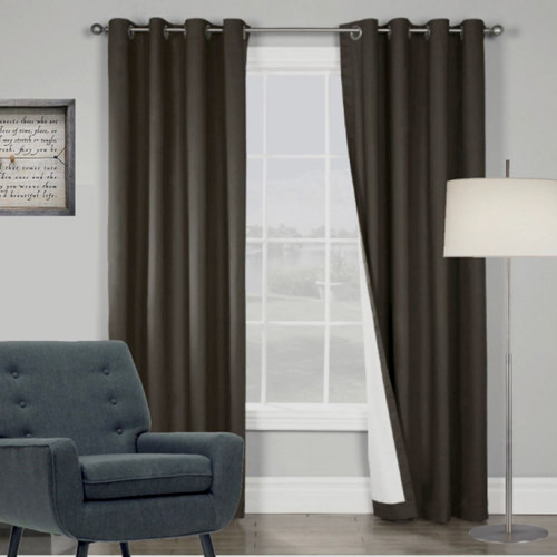 ARIZONA BLOCKOUT EYELET CURTAINS BLACK