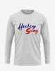 Mens "HockeySwag Script - Full Color" Long Sleeve Tee