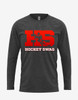 Women's "HockeySwag Block Red" Long Sleeve Tee
