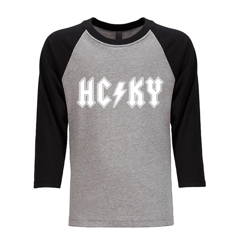 Youth "HCKY Lightning Bolt" 3/4 Sleeve Raglan