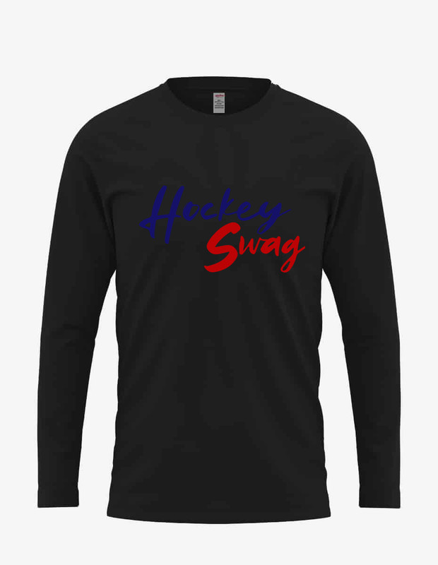 Mens "HockeySwag Script - Full Color" Long Sleeve Tee