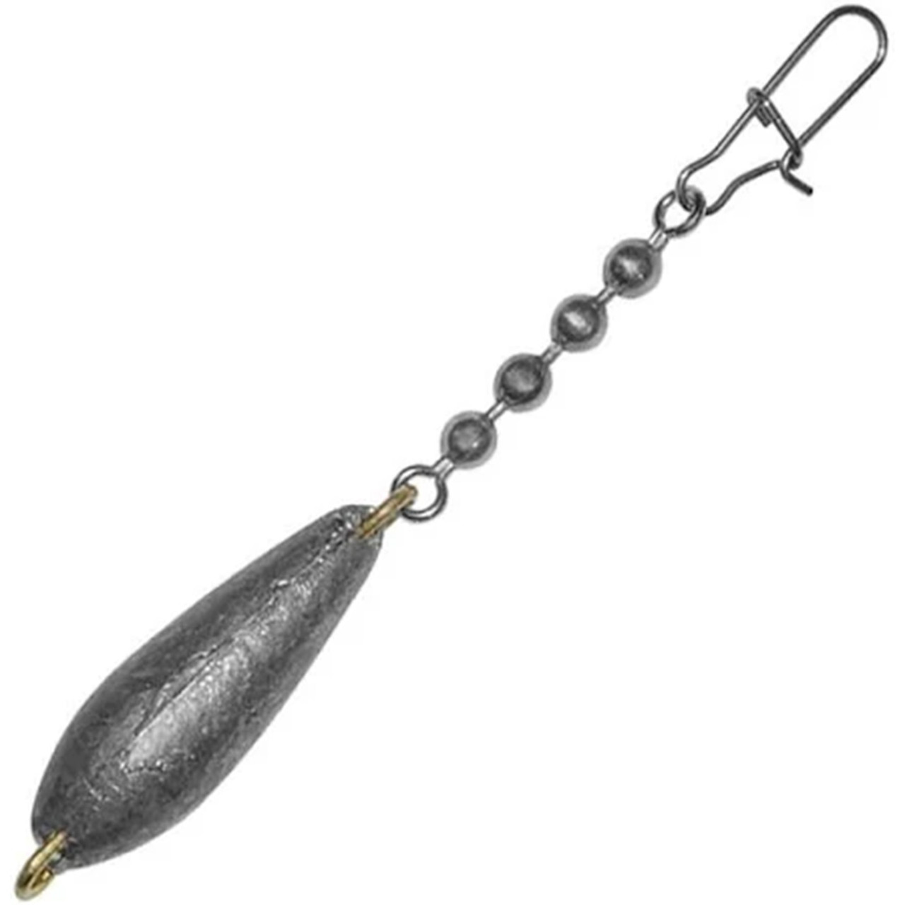 Bullet Weights Trolling Sinkers with Chain and Snap Black Fin