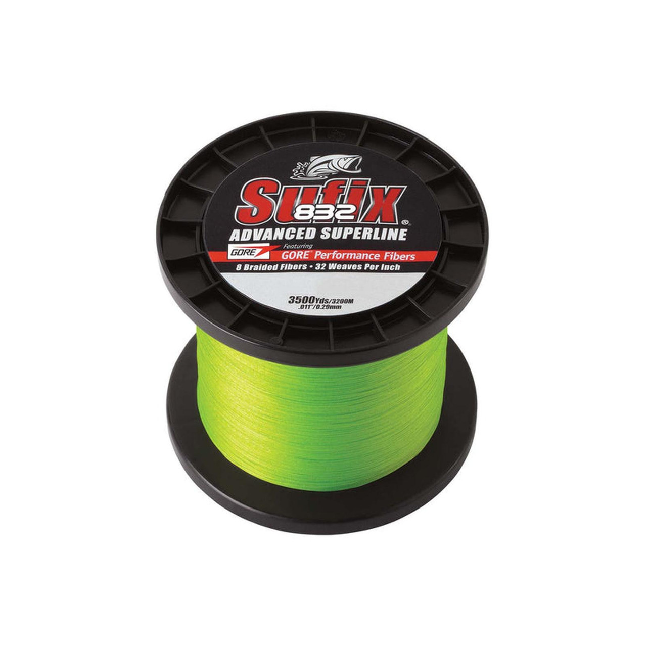 SUFIX 832 ADVANCED SUPERLINE BRAID Neon Lime 6 LB - Fin Feather