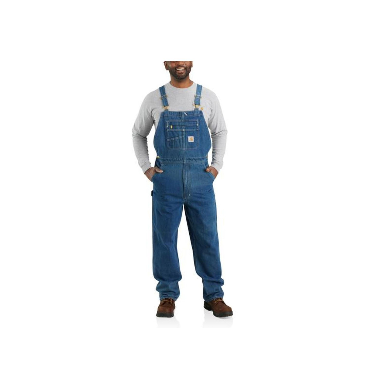 Carhartt Mens Loose Fit Denim Bib Overalls - Fin Feather Fur