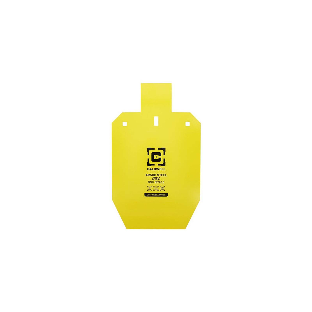 Caldwell AR500 66% IPSC Steel Target 20 x 12 Inch Yellow - Fin Feather ...