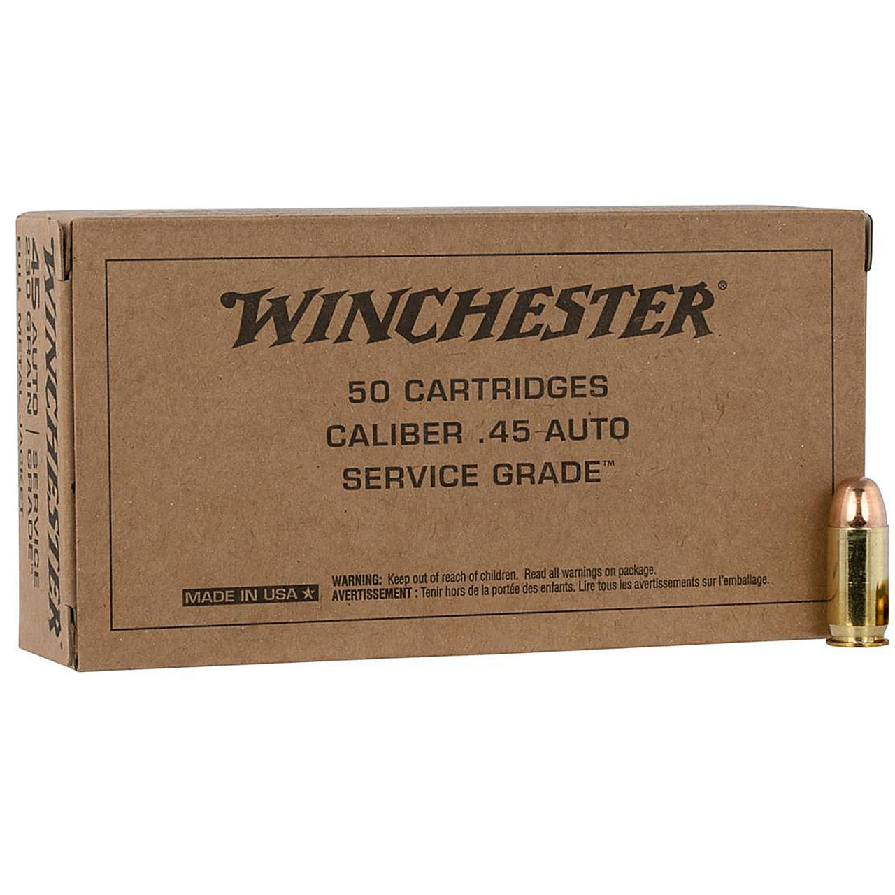 Winchester SG45W USA 45ACP 230 GR FMJ 50 Rounds - Fin Feather Fur