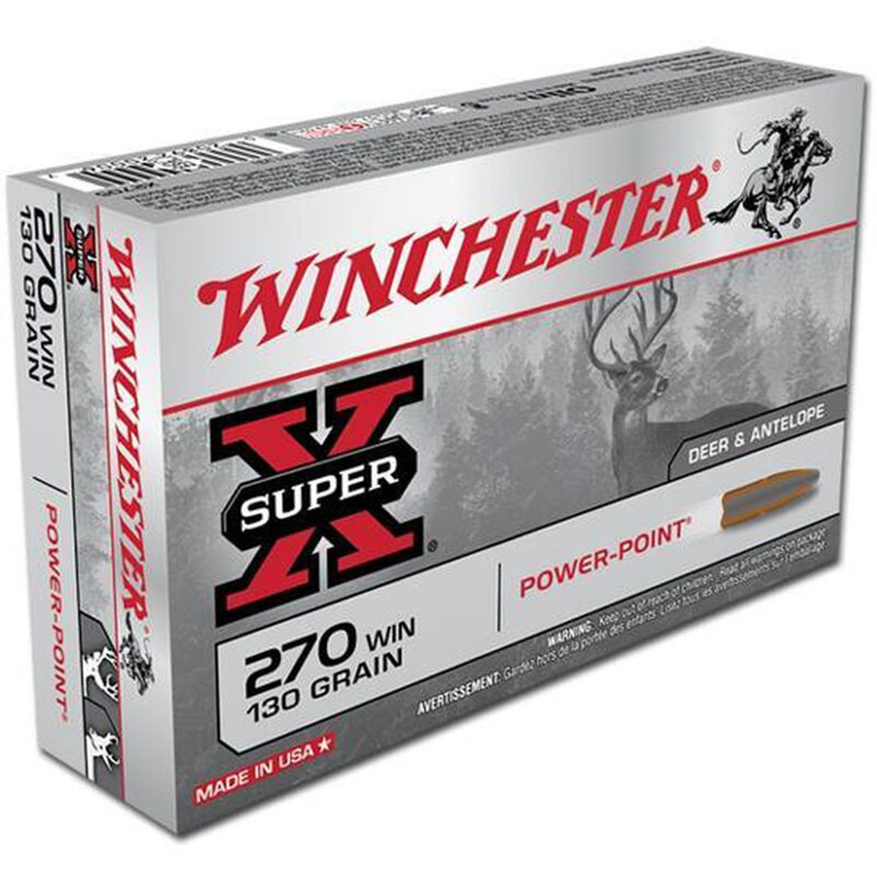 Winchester X2705 SuperX 270 130 GR Power Point 20 Rounds - Fin