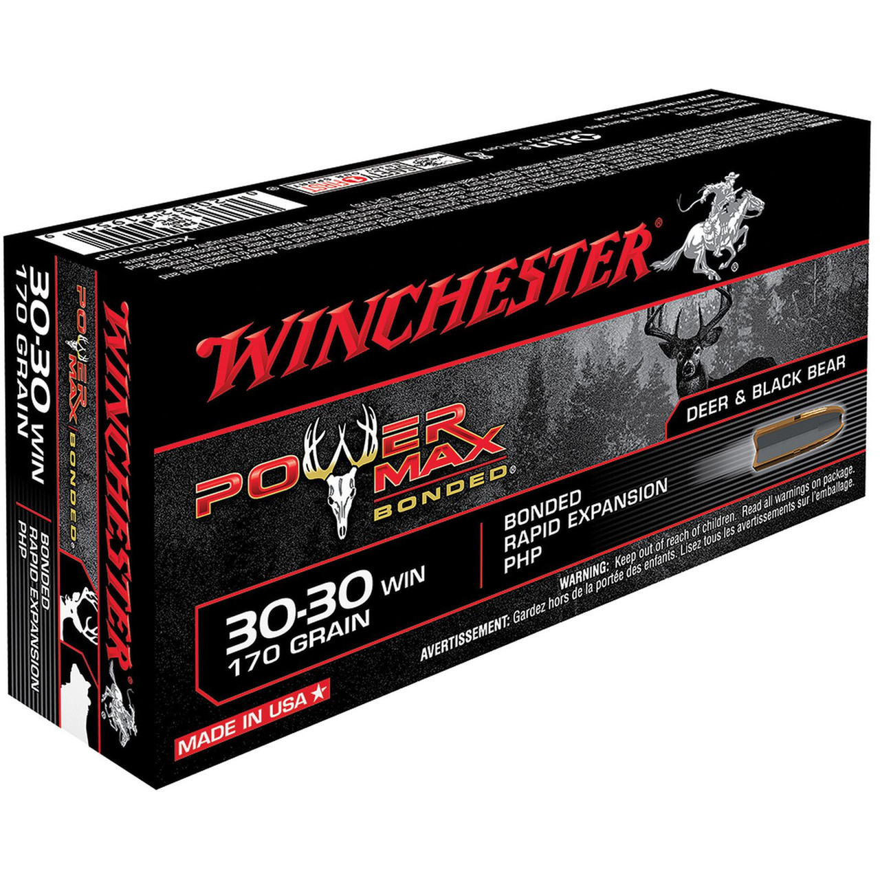 Winchester X30303BP Power Max Bonded 30-30 170 GR Protected Hollow