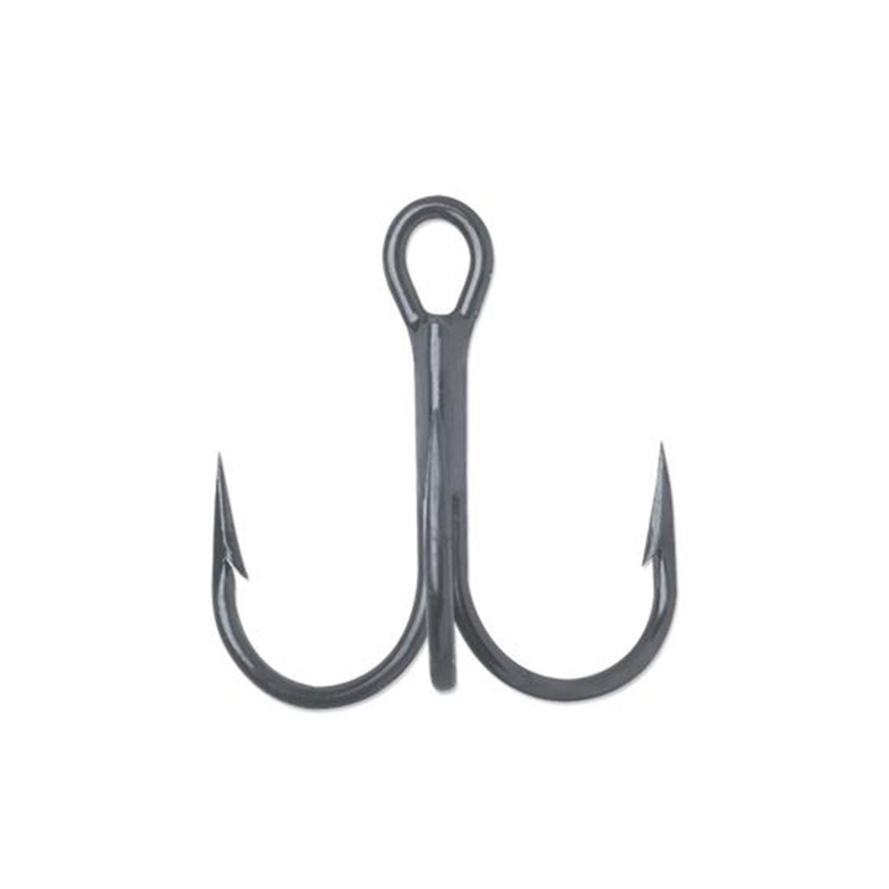 VMC Round-Bend Short-Shank Treble Hooks - 4 - Black Nickel