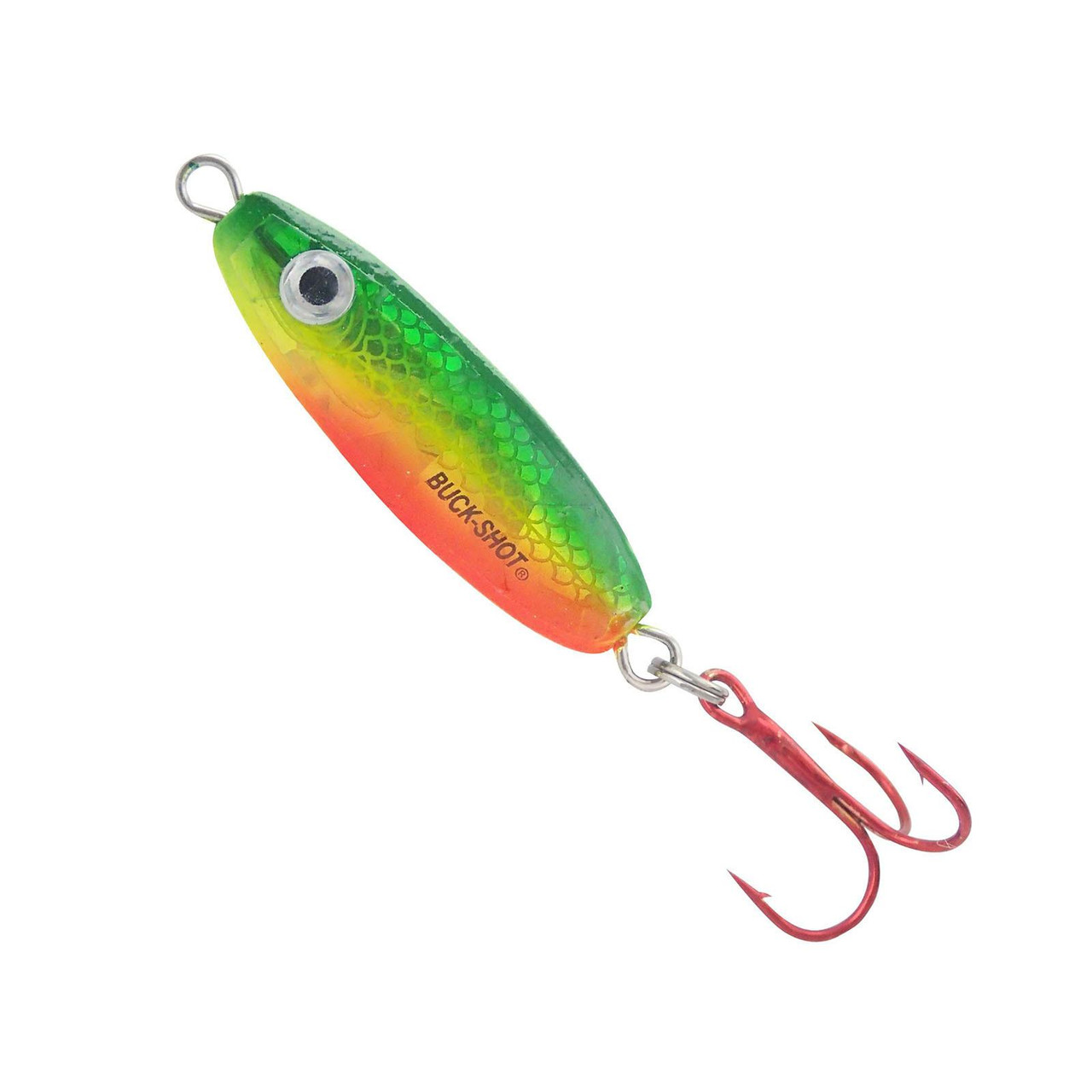 buckshot ice fishing lures Northland Tackle Buck-Shot Glass Spoon Silver Shiner / 3/32 oz Image patterns and four optically brightened UV finishes Northland Tackle Buck-Shot Rattle Spoon