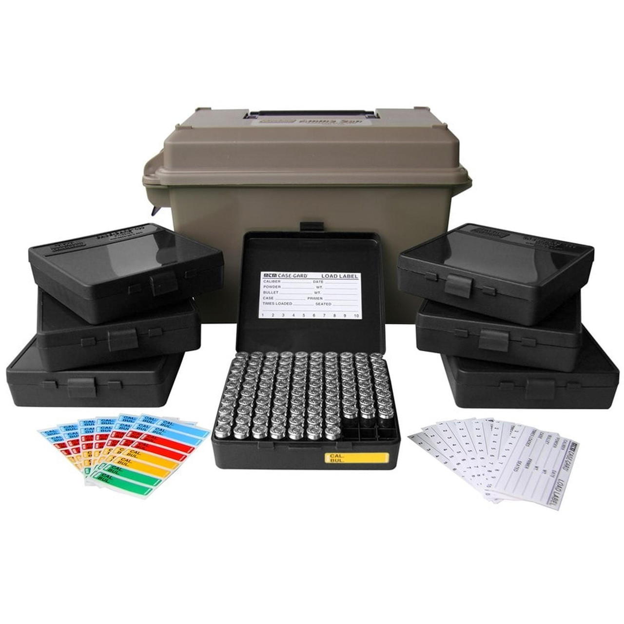 MTM ACC45 45 ACP AMMO CAN COMBO- INCLUDES 7 P-100-45'S- DARK EARTH - Fin  Feather Fur Outfitters