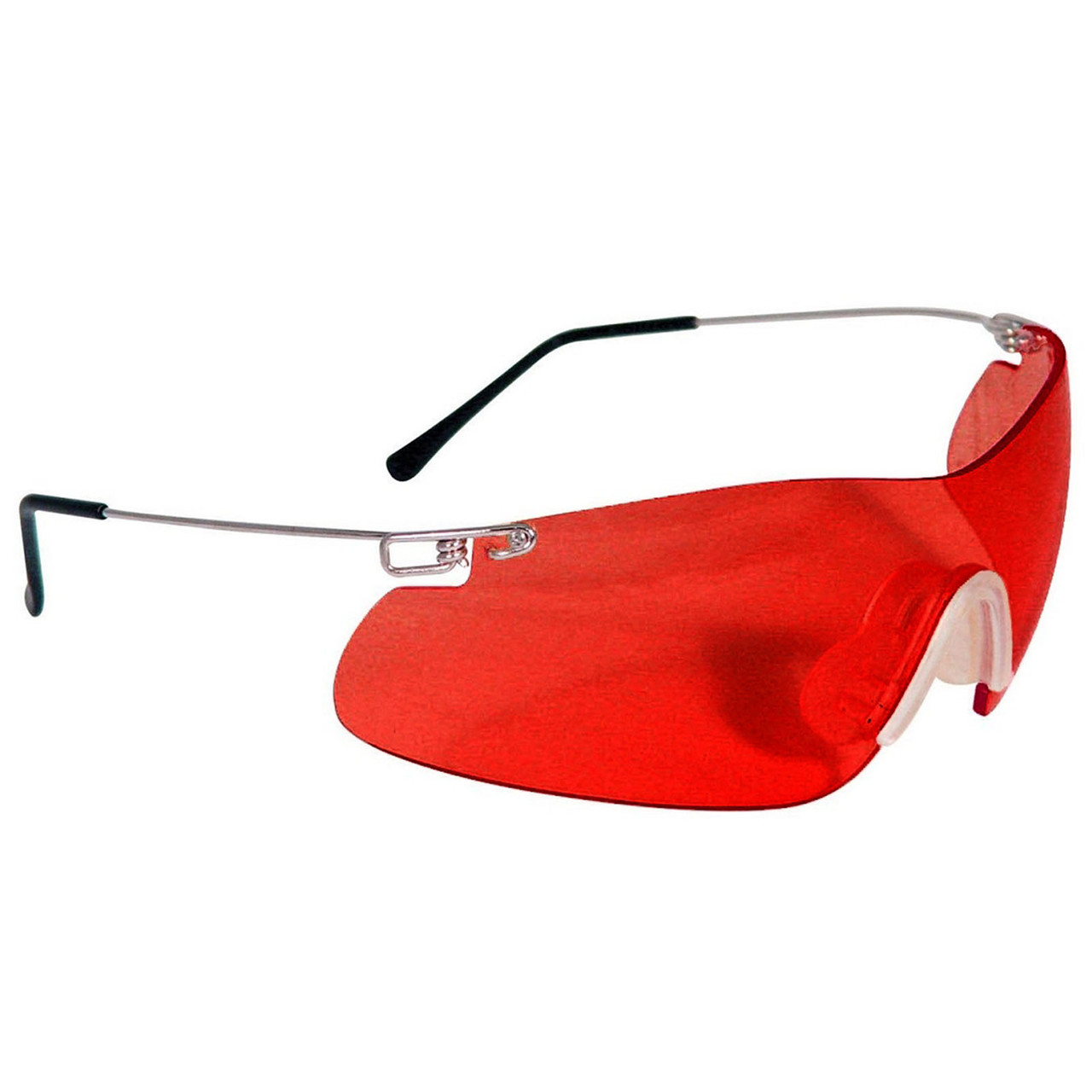 Radians Clay Pro Shooting Glasses Silver Temples Vermillion Lens