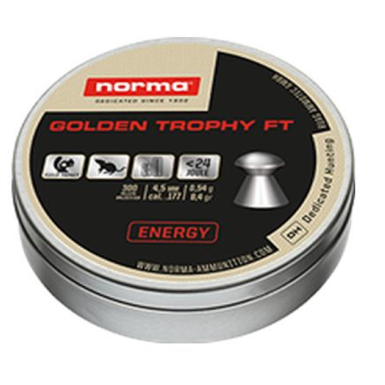 Norma Golden Trophy FT Air Gun Pellets 22 Caliber 15.9 Grain Round Nose