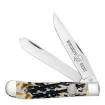 Whiskey Bent Carved Burnt Bone Trapper WB11-16 Bone Handle