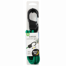 Nite Ize BSL48-17-R3 SlideLock Premium Tie-Down with Slide-to-Lock Steel Carabiner 48" Green Bungee Cord