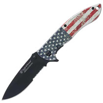 Smith & Wesson Heroes 3.25" Drop Point Blade Partially Serrated Folding Knife