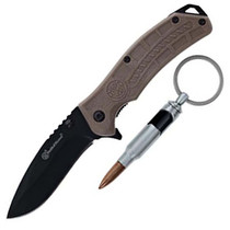 Smith & Wesson Spring Assist Folding Knife w/Bullet Bottle Opener 1188452