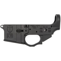 Spikes Tactical AR-15 Forged Stripped Lower Receiver Multi Caliber Forged Tactical Crusader Non-Color Filled Aluminum Black STLS022
