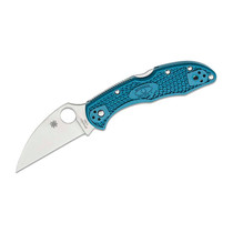 Spyderco Delica 4 Lightweight Folding 2.9" Wharncliffe Plain Blue