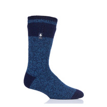 Heat Holders Men's Rook  Block Twist Crew Socks Navy/Denim