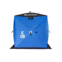 CLAM Portable Pop Up Ice Fishing Thermal Hub Shelter Tent Black 6x6