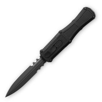 Benchmade Claymore OTF 3.89" Serrated, Black Grivory / Smoke Gray