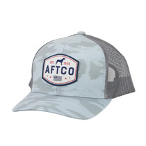 AFTCO Best Friend Trucker Hat Light Gray Blur Camo