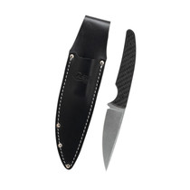 Case Black Carbon Fiber Weave CT2 Hunter w/ Embellished Leather Sheath
