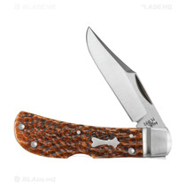 Case Bose Locking Lanny's Clip Knife Brown Bone Standard Jig 3" Satin
