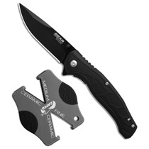 Bear Edge Brisk 2.0 Spring Assisted Liner Lock Black w/Sharpener Combo Set 3.30"