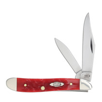 Case XX Dark Red Peach Seed Jigged Bone Carbon Steel Peanut Pocket
